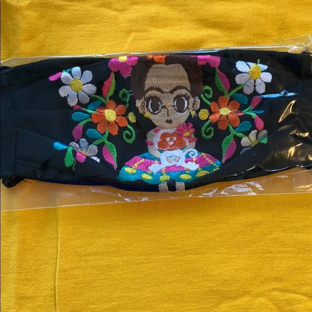 Triple layer Reusable embroide face mask F…